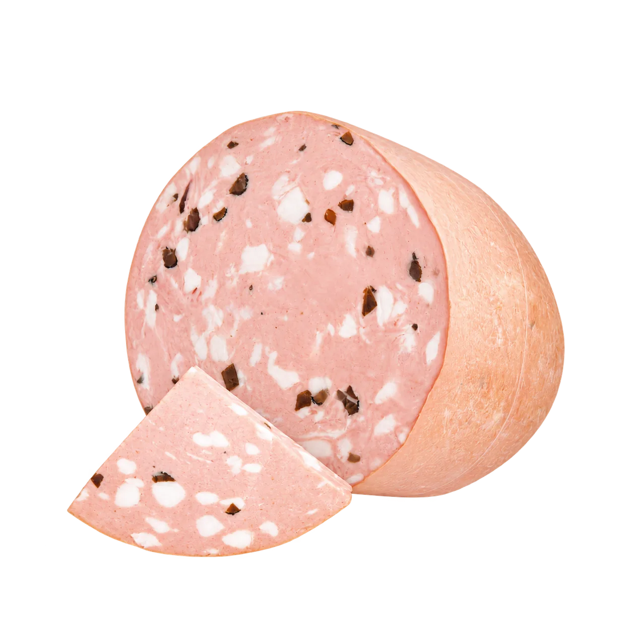 Mortadella al tartufo Savitar con una fetta in primo piano